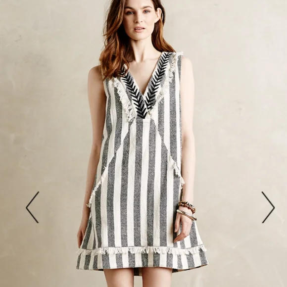 ETWO Striped fringe dress - Picture 1 of 9